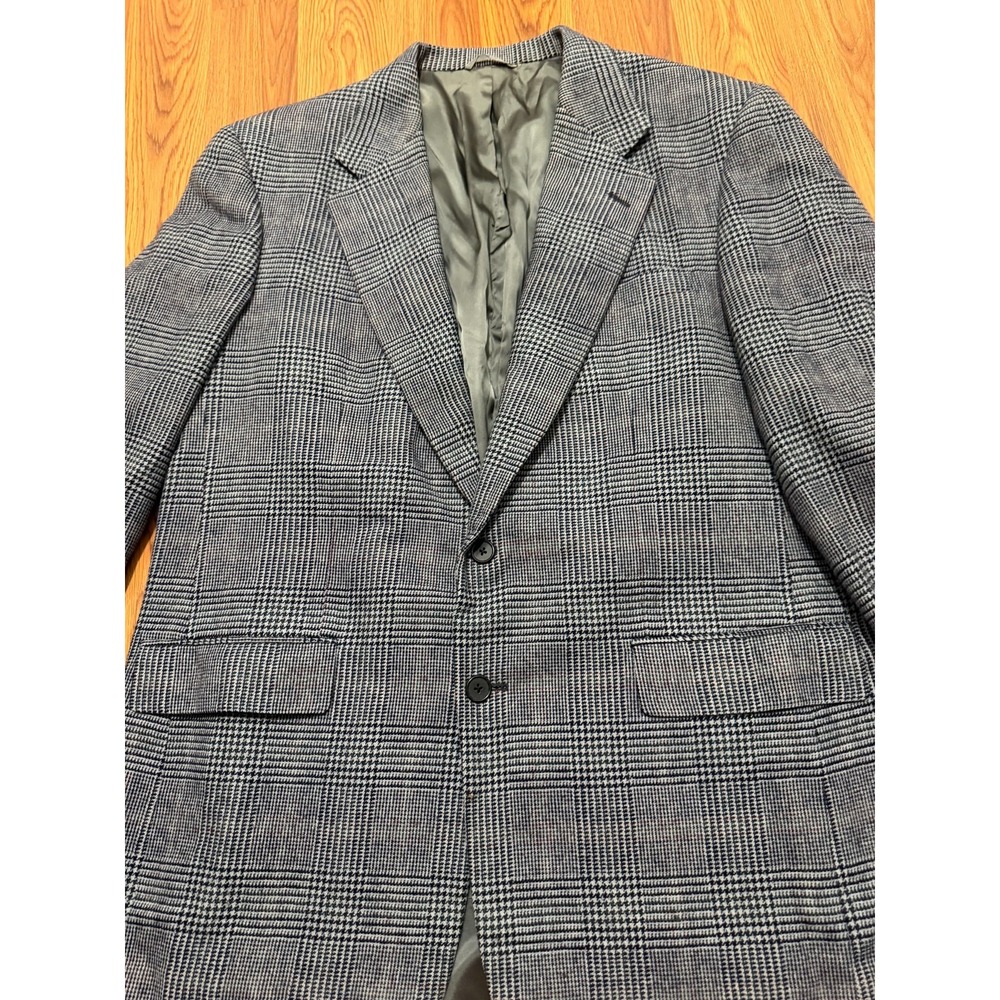 Hilton Blazer Mens 44 Long Glen Plaid Cashmere Sport Coat Classic